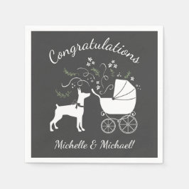 Doberman Pinscher Hund Baby Shower Pappersservett