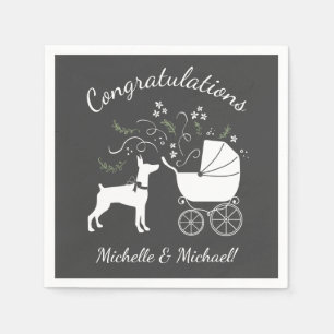 Doberman Pinscher Hund Baby Shower Pappersservett