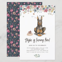 Doberman Pinscher Hund Birthday-inbjudan