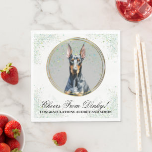 Doberman Pinscher Hund Bröllop Napkins med foto Pappersservett
