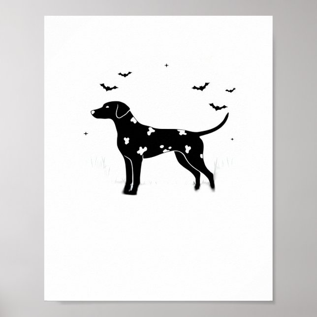 Doberman Pinscher Hund - Halloween Måne Silhouette Poster (Framsidan)