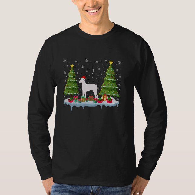 Doberman Pinscher Hund Julafton Träd Lighting Ugly T Shirt (Framsida)