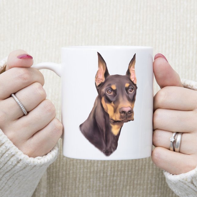 Doberman Pinscher Hund Kaffemugg (Skapare uppladdad)