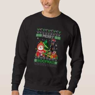 Doberman Pinscher Hund Merry Woofmas-julkoderna Lång Ärmad Tröja