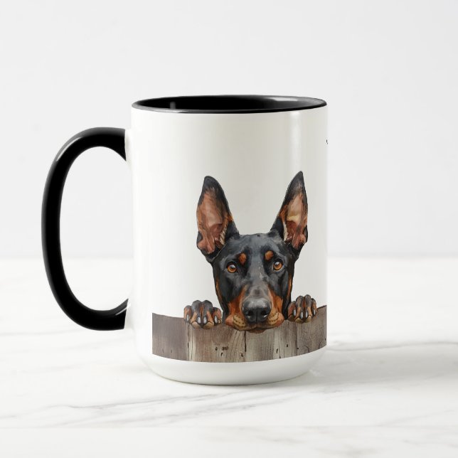 Doberman Pinscher Hund Mugg (Vänster)