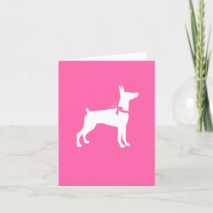 Doberman Pinscher Hund Rosa Flickkort Tack Kort