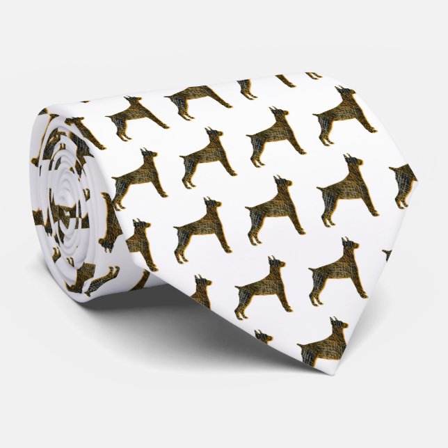 Doberman Pinscher Hund Silhouette Halloween White Slips (Rullad)