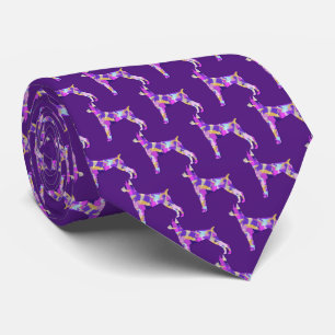 Doberman Pinscher Hund Silhouette Lila Mörk Nacke Slips