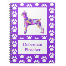 Doberman Pinscher Hund Silhouette Lila PY&B