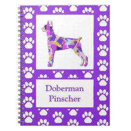 Doberman Pinscher Hund Silhouette Lila PY&B Anteckningsbok