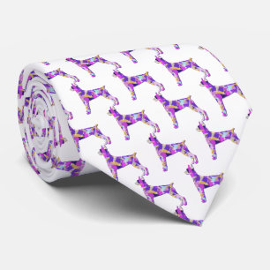 Doberman Pinscher Hund Silhouette Lila White Nacke Slips
