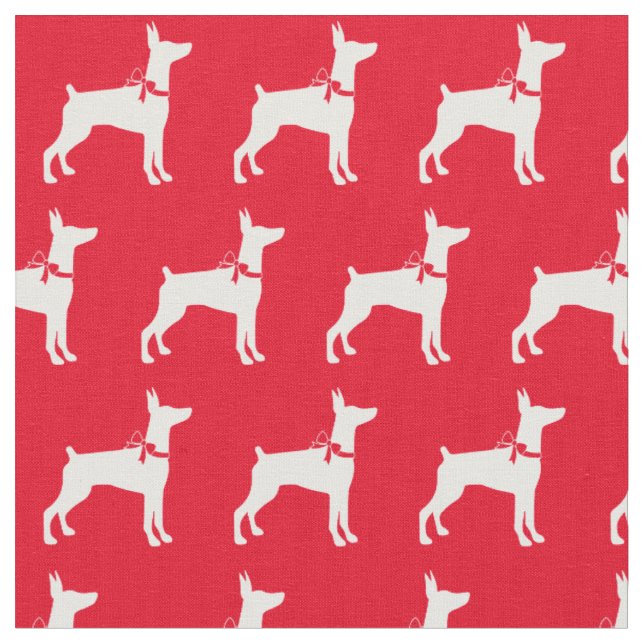 Doberman Pinscher Hund Silhouette Pet Dobie Red Tyg (Närbild)
