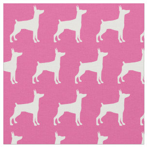 Doberman Pinscher Hund Silhouette Pet Dobie Rosa Tyg