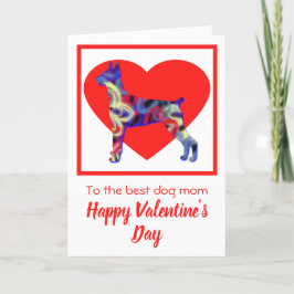 Doberman Pinscher Hund Silhouette Valentindagen Tack Kort