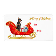 Doberman Pinscher Hund Sleigh Gift Märkre