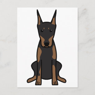 Doberman Pinscher Hund Tecknad Vykort