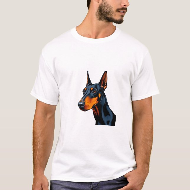 Doberman Pinscher hund tshirt T Shirt (Framsida)
