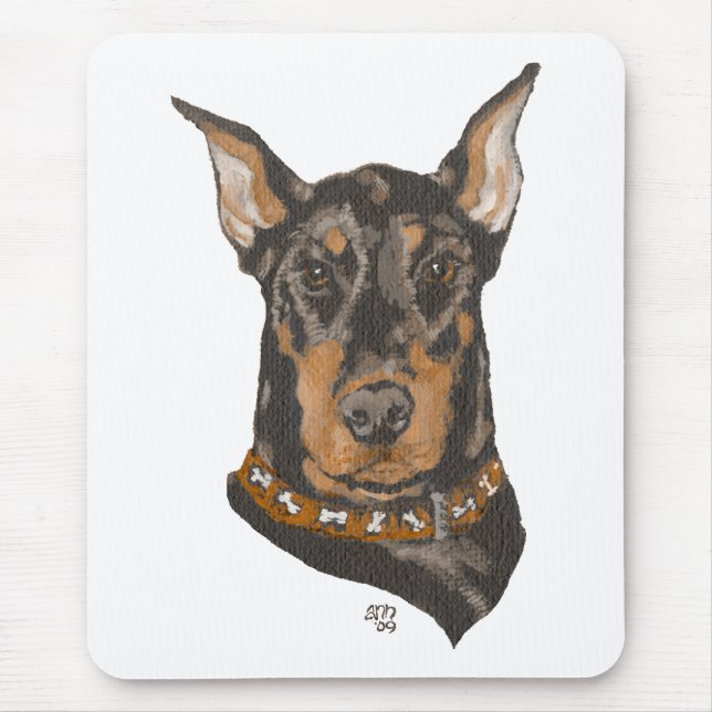 Doberman Pinscher Huvudstudie Musmatta (Framsidan)