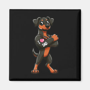 Doberman Pinscher i Kärlek Pappa Rolig hund tatto_ Magnet
