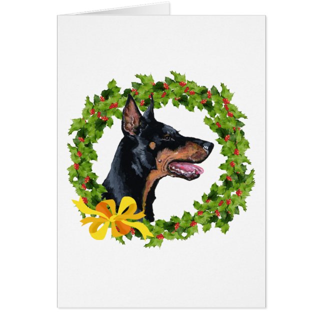 Doberman Pinscher jul Hälsningskort (Framsidan)