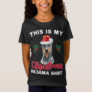 Doberman Pinscher jul Pajama Santa Hund älskare T Shirt