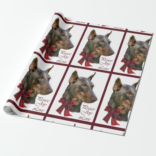 Doberman Pinscher jul Presentpapper (Utrullad)