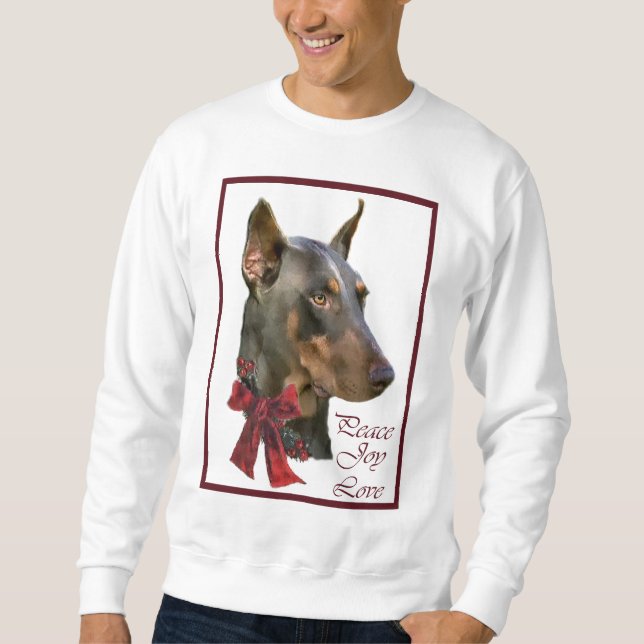 Doberman Pinscher jul Sweatshirt (Framsida)
