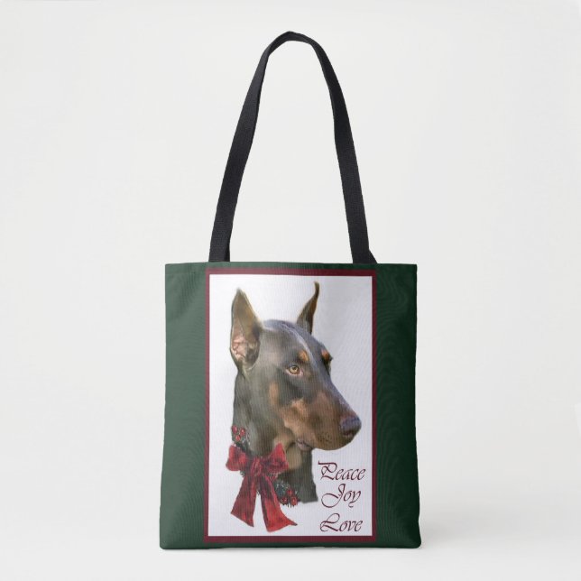 Doberman Pinscher jul Tygkasse (Framsida)