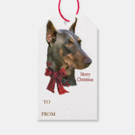 Doberman Pinscher julklappar Presentetikett