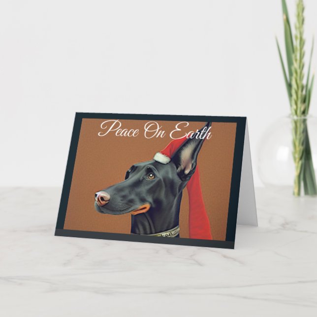 Doberman Pinscher-julkort, Helgdag Card Helgkort (Framsida)