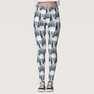 Doberman Pinscher-julvintern snö Leggings