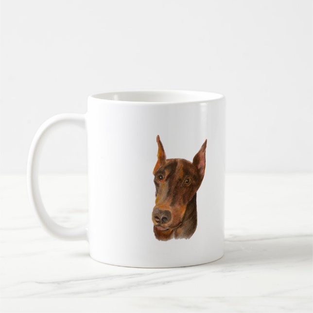 Doberman Pinscher Kaffemugg (Vänster)
