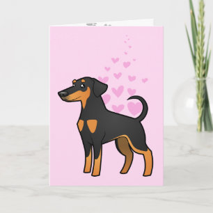 Doberman Pinscher Kärlek (diskett öron) Kort