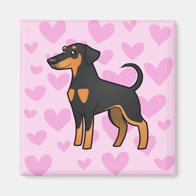 Doberman Pinscher Kärlek (diskett öron) Magnet (Framsidan)