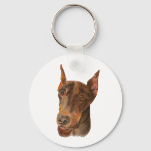 Doberman Pinscher Keychain Fob Nyckelring