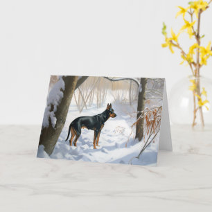 Doberman Pinscher Låt det snöa jul Kort