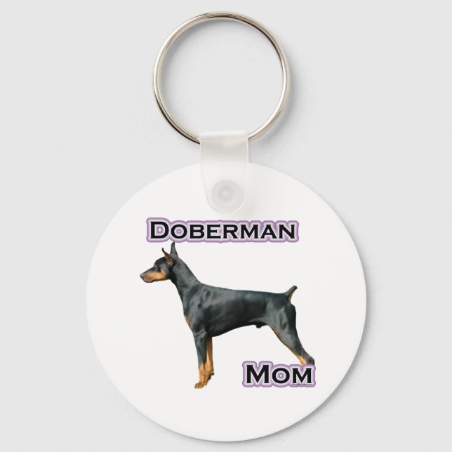 Doberman Pinscher Mamma 4 - Nyckelkedjan Nyckelring (Framsida)