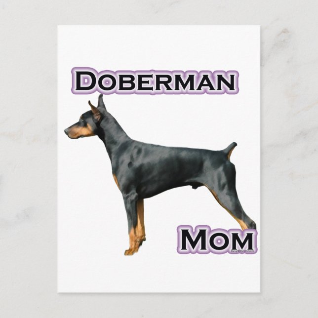 Doberman Pinscher Mamma 4 Vykort (Framsida)