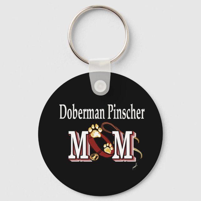 Doberman Pinscher Mamma Gifts Nyckelring (Framsida)