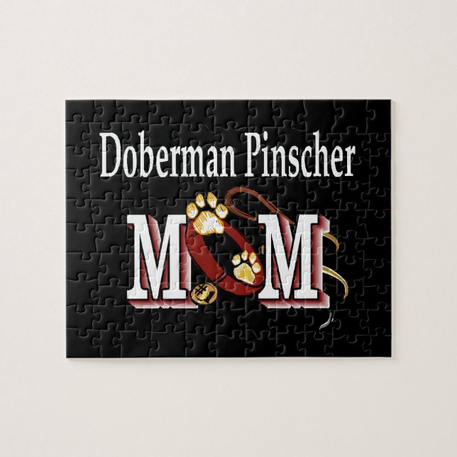 Doberman Pinscher Mamma Gifts Pussel (Horisontell)