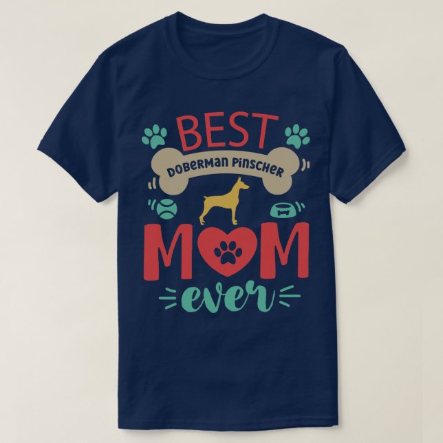 Doberman Pinscher Mamma T Shirt (Design framsida)