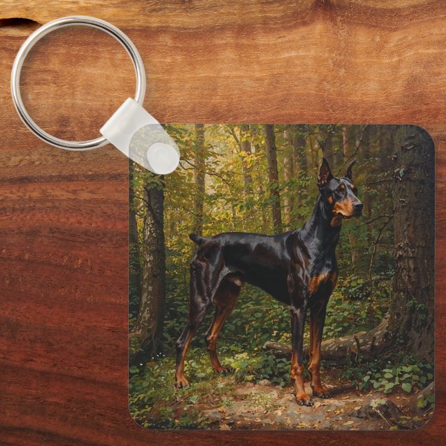 Doberman Pinscher Nyckelring (Framsida)