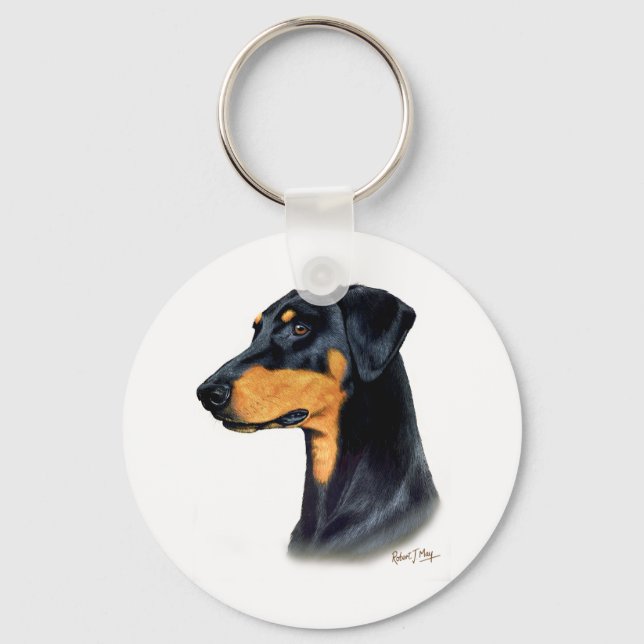 Doberman Pinscher Nyckelring (Framsida)