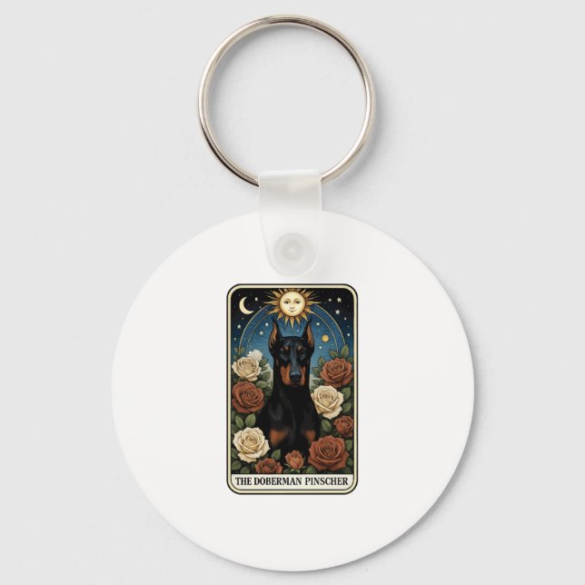 Doberman Pinscher Nyckelring (Framsida)