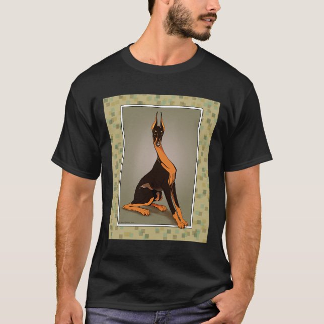 Doberman Pinscher Original Art T Shirt (Framsida)