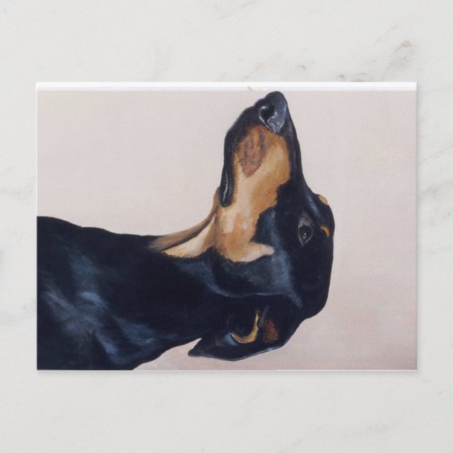 Doberman Pinscher Original Hund Art-vykort Vykort (Framsida)