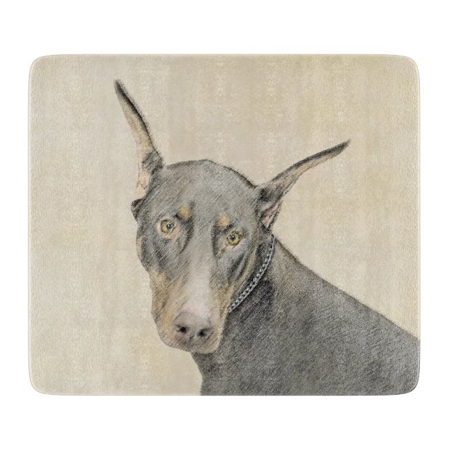 Doberman Pinscher Painting - Original Hund Art (Framsidan)