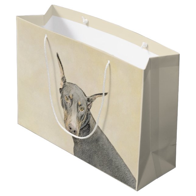 Doberman Pinscher Painting - Original Hund Art (Baksidan Vinklad)