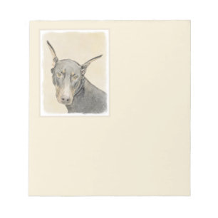 Doberman Pinscher Painting - Original Hund Art Anteckningsblock