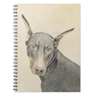 Doberman Pinscher Painting - Original Hund Art Anteckningsbok